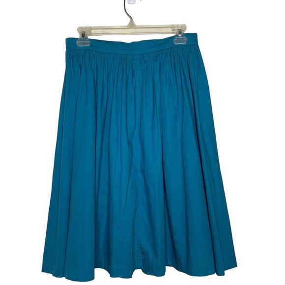 Vintage Saint Laurent Rive Gauche Blue Cotton Skirt IT40 - Picture 2 of 6
